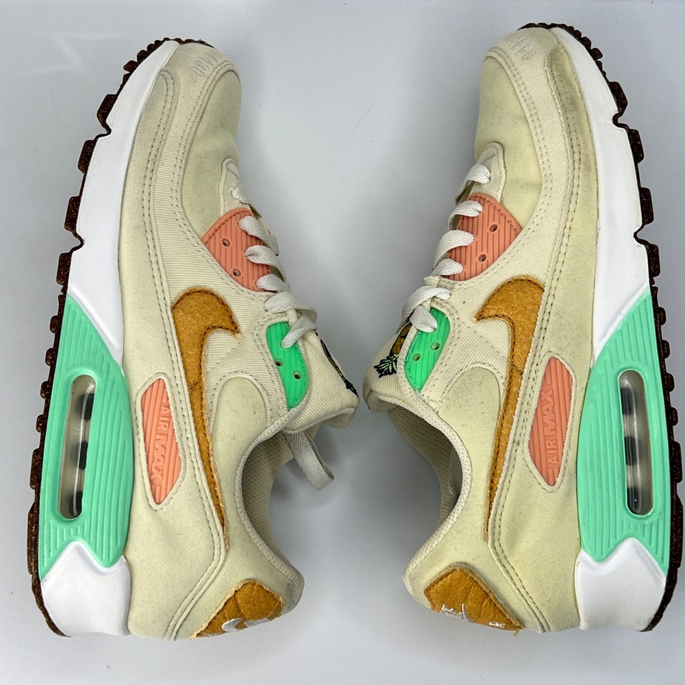 Nike Air Max 90 Happy Pineapple Coconut Milk Green Glow DC5211-100 Womens 8.5 - Picture 6 of 12